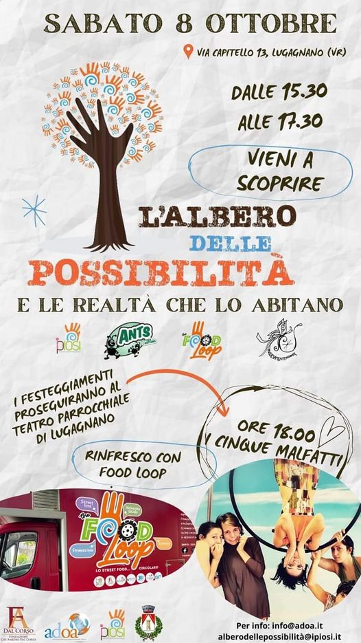 Domani pomeriggio inaugurazione ufficiale dell’Albero delle Possibilità, progetto realizzato da Fondazione Dal Corso, ADOA e Cooperativa I P…