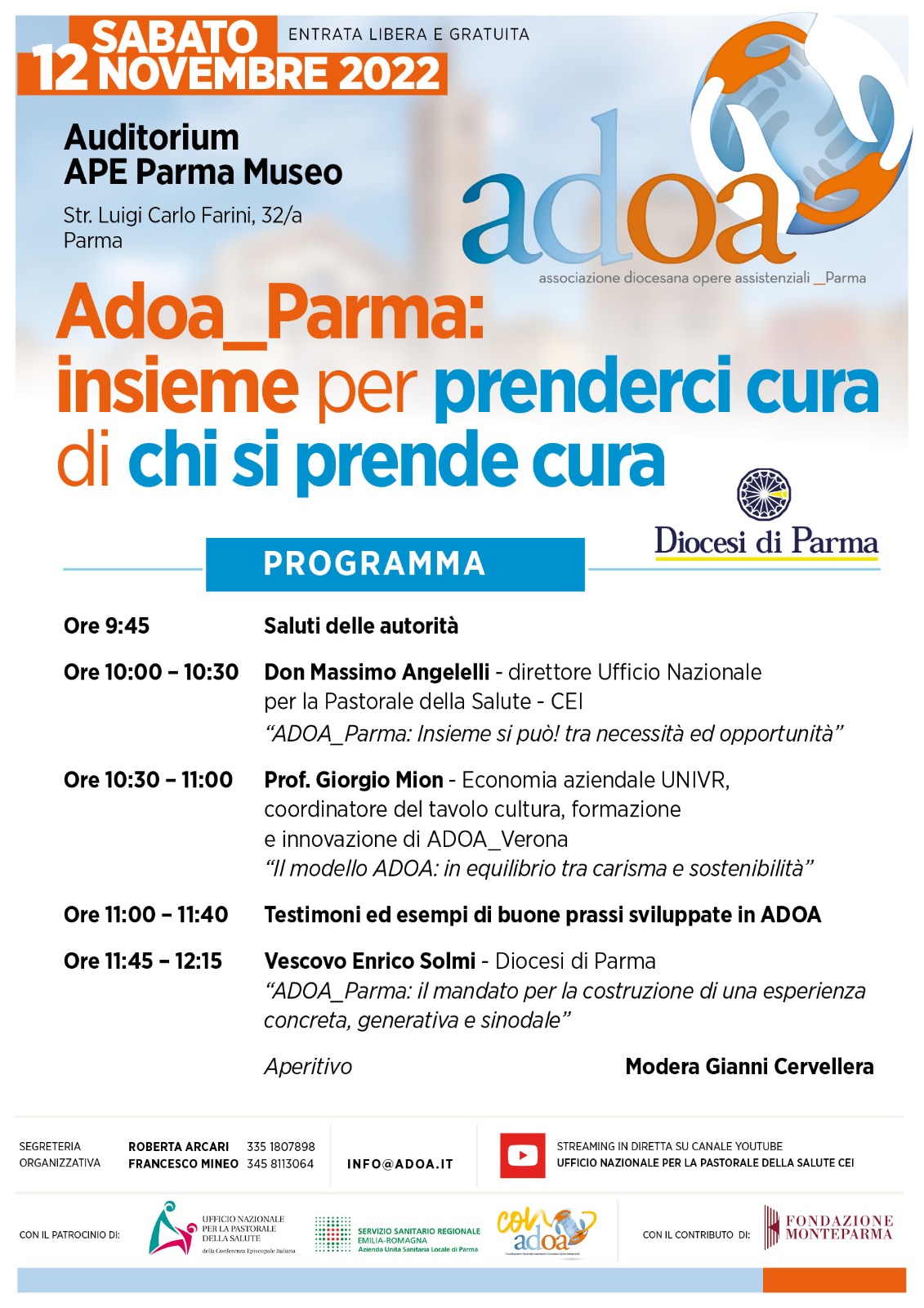 Sabato a Parma, si presenta ADOA_Parma, nata sulla scorta dell’esperienza veronese. Insieme a Massimo Angelelli, direttore dell’Ufficio Naz…
