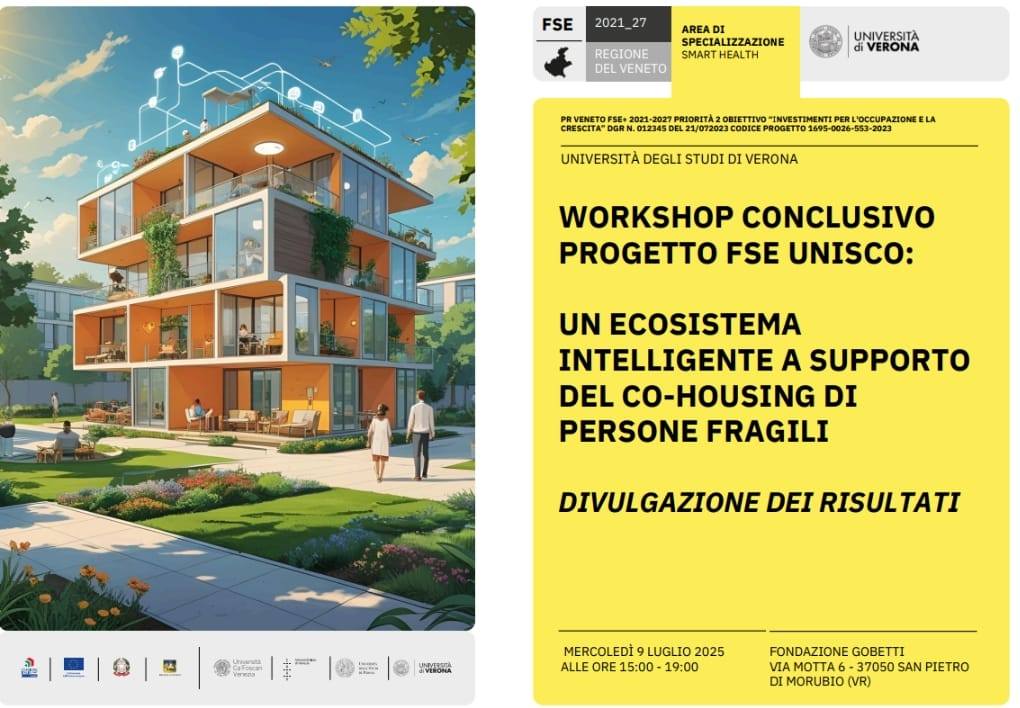 WORKSHOP CONCLUSIVO PROGETTO UNISCO Università di Verona 
Bando Regionale FSE 21-27

DIVULGAZIONE DEI RISULTATI 

 Mercoledì 9⃣ lugl…