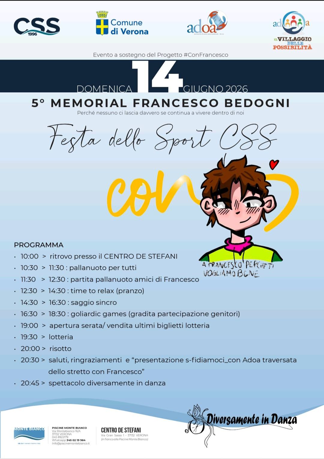 Il 1⃣4⃣ GIUGNO prossimo ci ritroviamo tutti insieme per il 5⃣° Memorial Francesco Bedogni , una giornata che ogni anno…