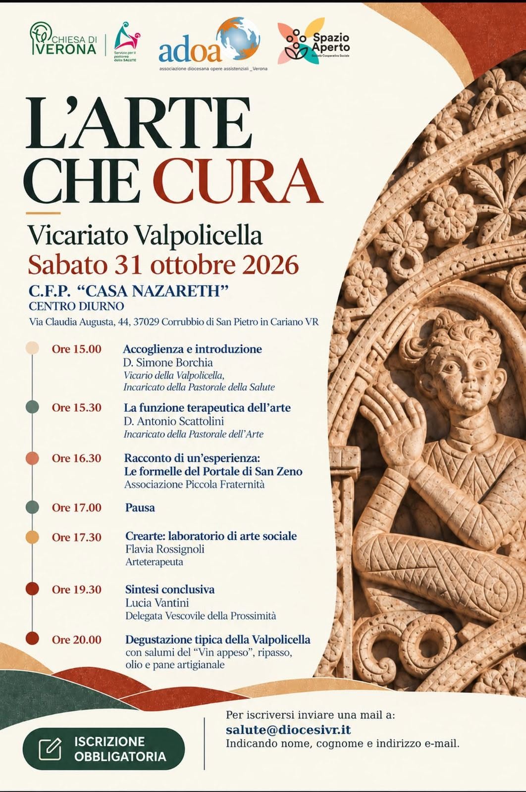 L’ARTE CHE CURA | Vicariato Valpolicella
L’arte non è soltanto bellezza da ammirare, ma un vero e proprio strumento di relazione, beness…